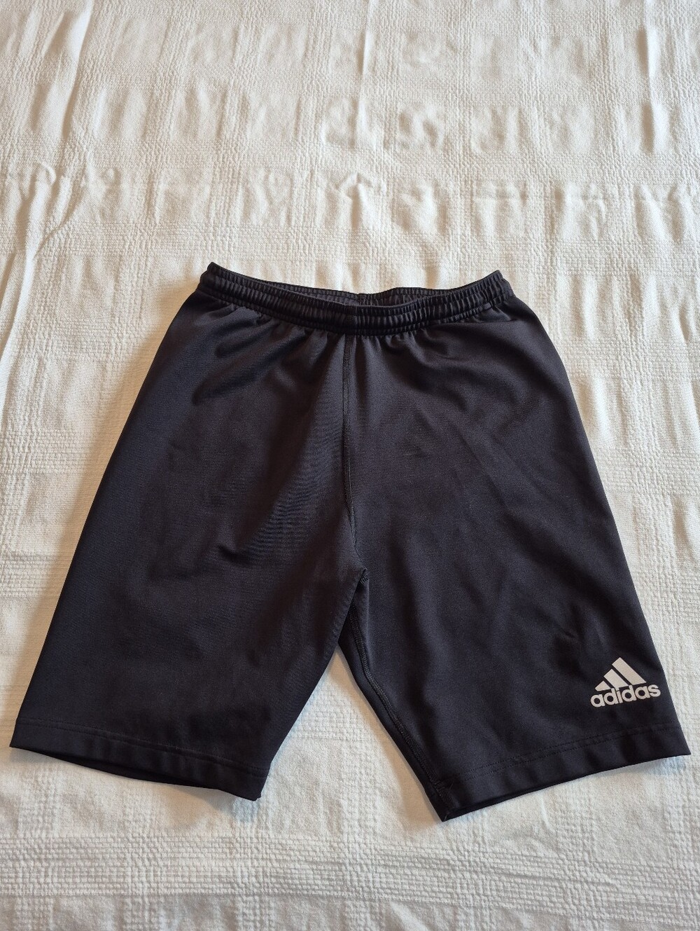 Adidas men's Large compression shorts black, elastic waist with drawstring VGUC